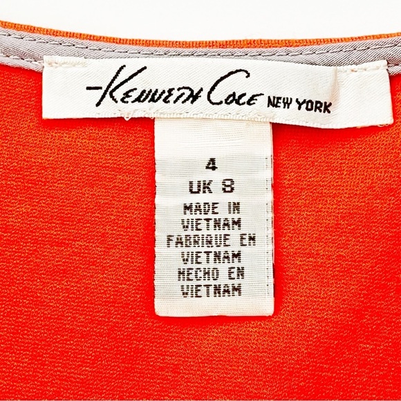 Kenneth Cole Hilary Sheath Dress Exposed Back Zipper Women's Size 4 Coral - Picture 5 of 6